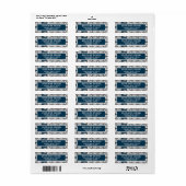 Blue and White Retro Themed Fern Leaf-Adresse (Vorne)