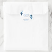 Blue and White Round Wedding Vielen Dank, Sticker (Tasche)