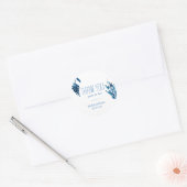 Blue and White Round Wedding Vielen Dank, Sticker (Umschlag)