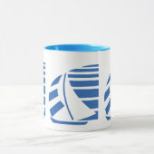 Blue and White Sailboat Tasse (Zentrum)