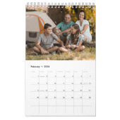 Blue and White Scrapbook Custom Family Photo 2026  Kalender (Feb 2026)