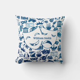 Blue and White Shakespeare Lover Pillow Kissen