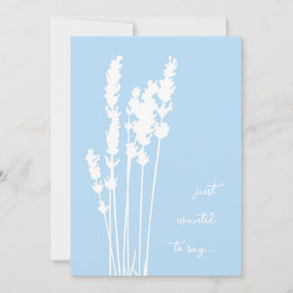 Blue and White Silhouetted Floral Card Karte