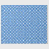 Blue and white simple floral pattern retro  floral geschenkpapier (Flach)