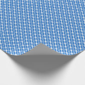 Blue and white simple floral pattern retro  floral geschenkpapier (Ecke)