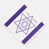 Blue and White Six Pointed Star Chanukah Napkins Serviette (Ecke)