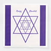 Blue and White Six Pointed Star Chanukah Napkins Serviette (Vorderseite)