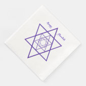 Blue and White Six Pointed Star Chanukah Napkins Serviette (Ecke)