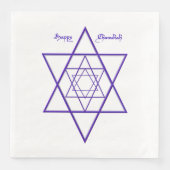 Blue and White Six Pointed Star Chanukah Napkins Serviette (Vorderseite)