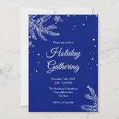 Blue and White Snowflake 5"x7" Holiday Gathering Einladung (Vorderseite)
