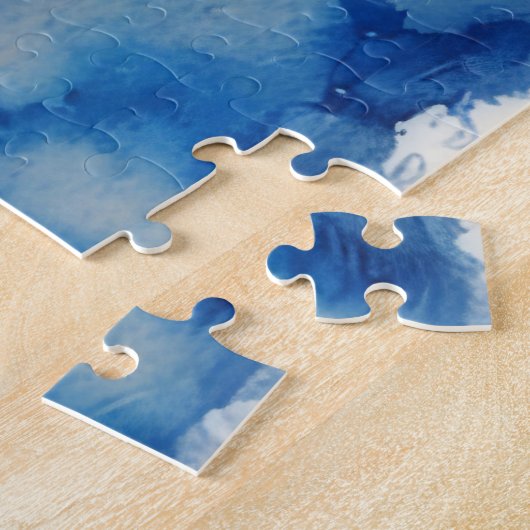 Blue and White Snowflake Art Winter Holiday Puzzle (Seite)