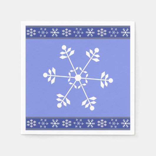 Blue and White Snowflake Napkin #HolidayZ Serviette (Vorderseite)