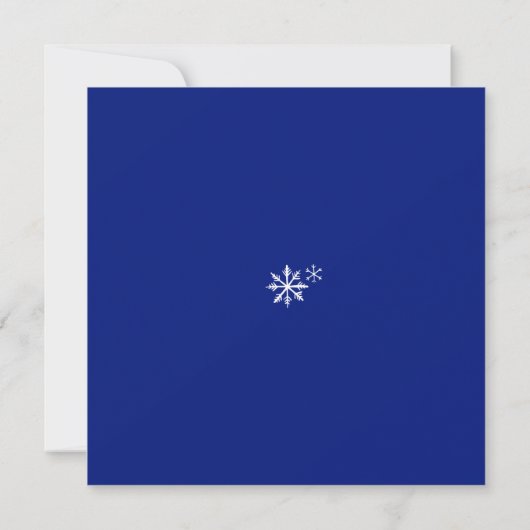 Blue and White Snowflake Square Holiday Gathering Einladung (Rückseite)
