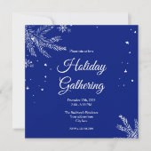 Blue and White Snowflake Square Holiday Gathering Einladung (Vorderseite)