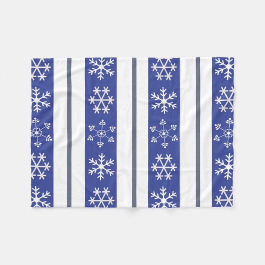 Blue and White Snowflake Throw #HolidayZ Fleecedecke (Vorderseite (Horizontal))