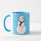 Blue and White Snowman Print Coffee Tasse (Links)