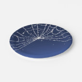 Blue and White Sparkling Diamond Spider Web Pappteller (Schrägansicht)