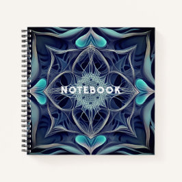 Blue and White Spirograph Design Notebook Notizblock