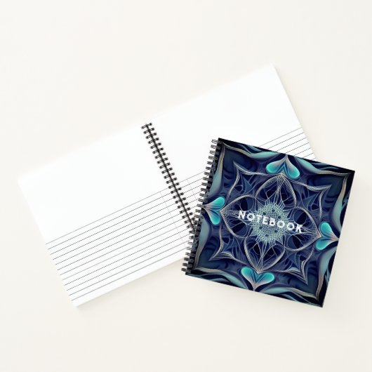 Blue and White Spirograph Design Notebook Notizblock (Innenseite)