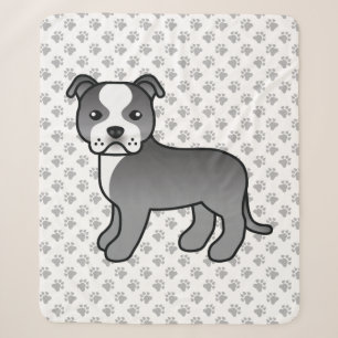 Blue and White Staffordshire Bull Terrier Dog Sherpadecke