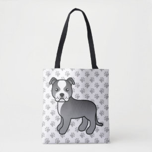 Blue and White Staffordshire Bull Terrier Dog Tasche