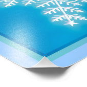Blue and White Star Snowflake Fotodruck (Ecke)