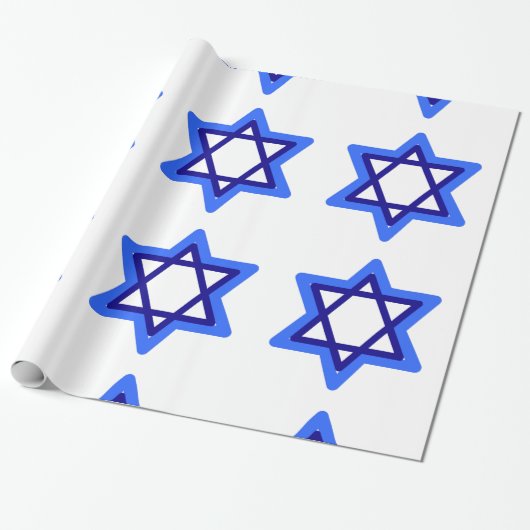 Blue and White Star von David Hanukkah Holiday Geschenkpapier (Ungerollt)
