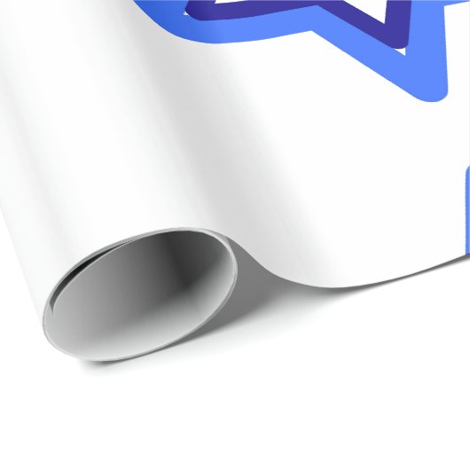 Blue and White Star von David Hanukkah Holiday Geschenkpapier (Rolleneckpunkt)