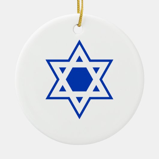 Blue and White Star von David Keramik Ornament (Vorne)