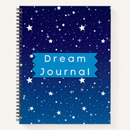 Blue and White Stars und Sky Dream Journal Notizblock