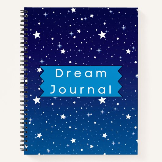 Blue and White Stars und Sky Dream Journal Notizblock (Vorderseite)
