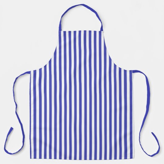 Blue And White Stripe Pattern Apron Schürze (Vorderseite)
