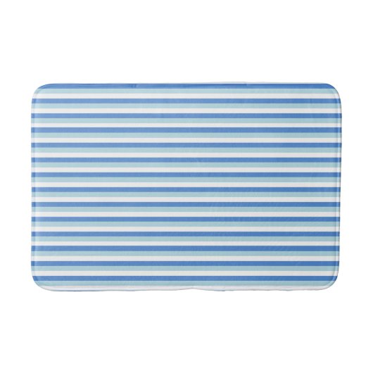Blue and White Striped Badematte (Vorderseite)