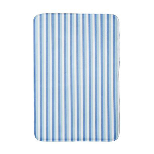 Blue and White Striped Badematte (Vorderseite Vertikal)