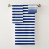 Blue and White Stripes Badhandtuch Set (Insitu)