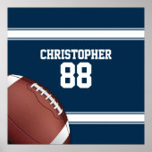 Blue and White Stripes Jersey Football Poster (Vorne)