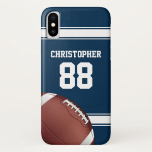Blue and White Stripes Jersey Grid Eisen Football Case-Mate iPhone Hülle