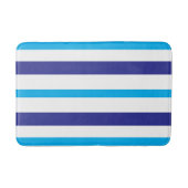 Blue and White Summer Stripes Badematte (Vorderseite)