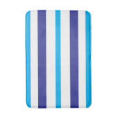 Blue and White Summer Stripes Badematte (Vorderseite Vertikal)