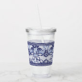 Blue and White Talavera Mexican Folk Art Tasse Pap (Links)