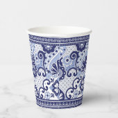 Blue and White Talavera Mexican Folk Art Tasse Pappbecher (Rechts)