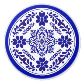 Blue and White Talavera Three Keramikknauf (Vorderseite)
