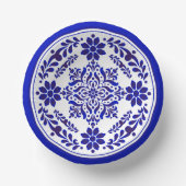 Blue and White Talavera Three Pappteller (Vorderseite)