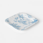 Blue and White Toile de Jouy Baby Dusche Pappteller (Gewinkelt)