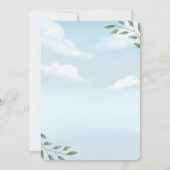 Blue and White Watercolor Baby Dusche Einladung (Rückseite)