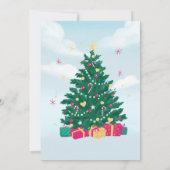 Blue and White Watercolor Weihnachtsdusche Einladung (Rückseite)