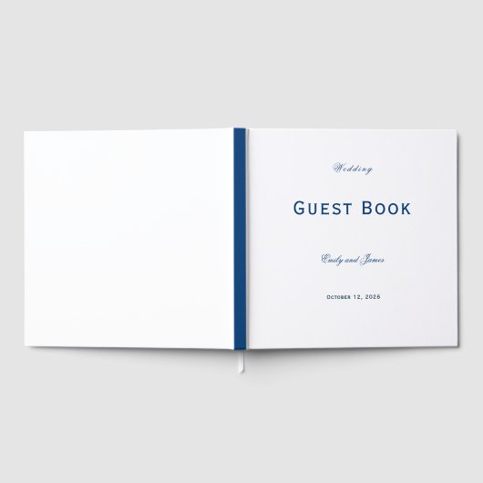 Blue and White Wedding Gästebuch (Voll)