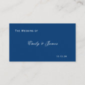 Blue and White Wedding Platzkarte (Rückseite)