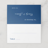 Blue and White Wedding Platzkarte (Außenseite Aufgefaltet)