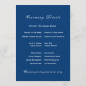 Blue and White Wedding  Programm (Rückseite)